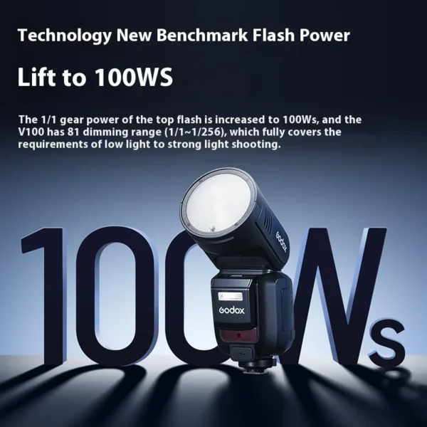 Godox V100 C/N/S/F/O TTL Li-ion Round Head On-Camera Flash 100Ws Beyond Limits V100S V100C V100N V100F V100O - Image 5