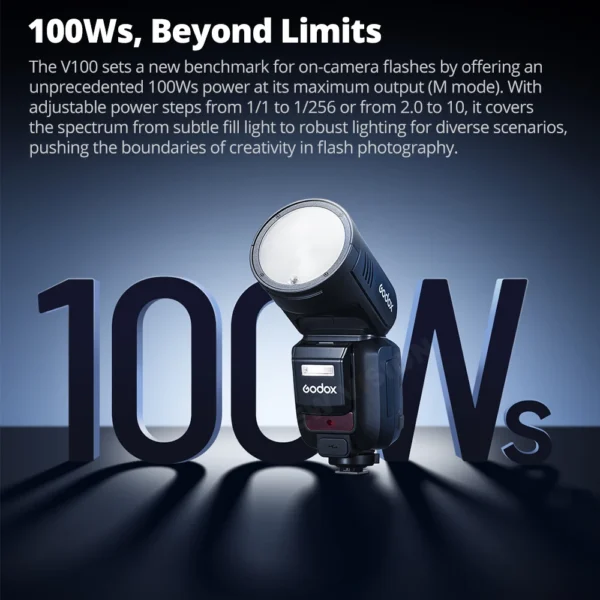 Godox V100 C/N/S/F/O TTL Li-ion Round Head On-Camera Flash 100Ws Beyond Limits V100S V100C V100N V100F V100O - Image 2