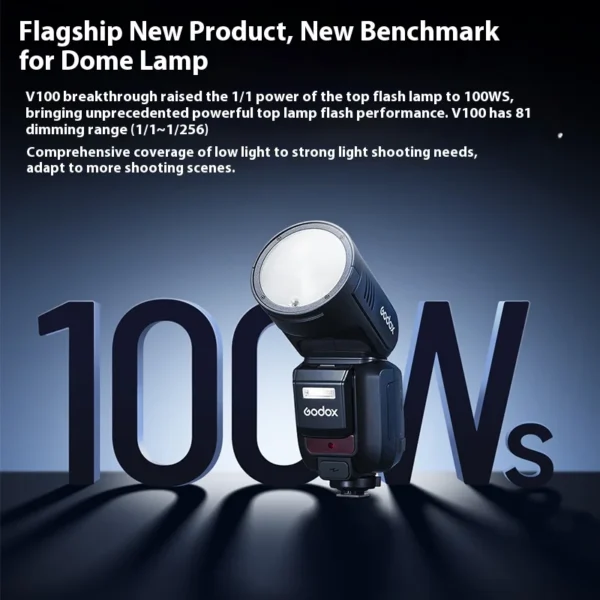 NEW! Godox V100 C/N/S/F/O TTL Li-ion Round Head On-Camera Flash 100Ws Beyond Limits V100S V100C V100N V100F V100O - Image 2